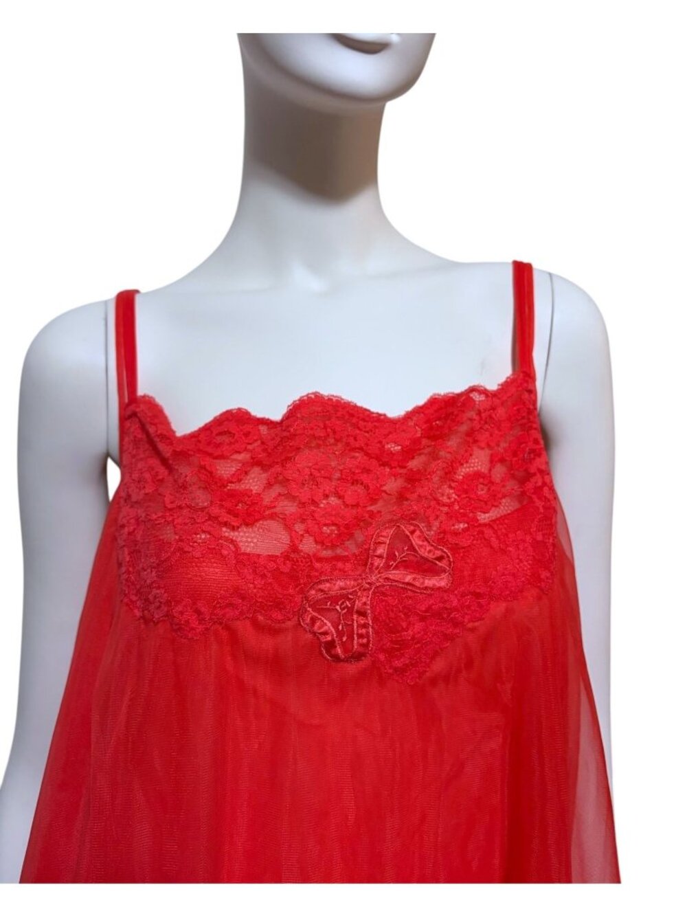 Vitg Van Raalte Nightie L Embroidered Red Bow Romantic Romantic Feminine